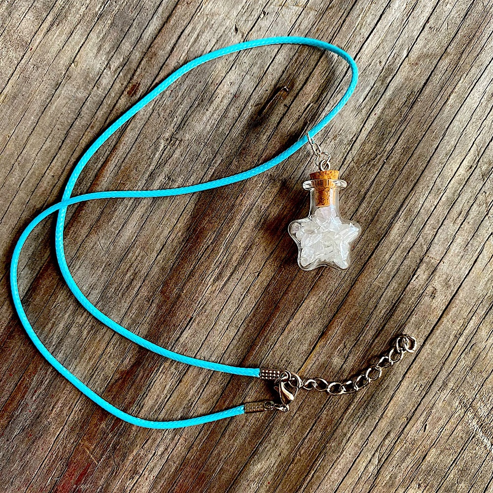 “Make a Wish” Star Bottle Charm Necklace